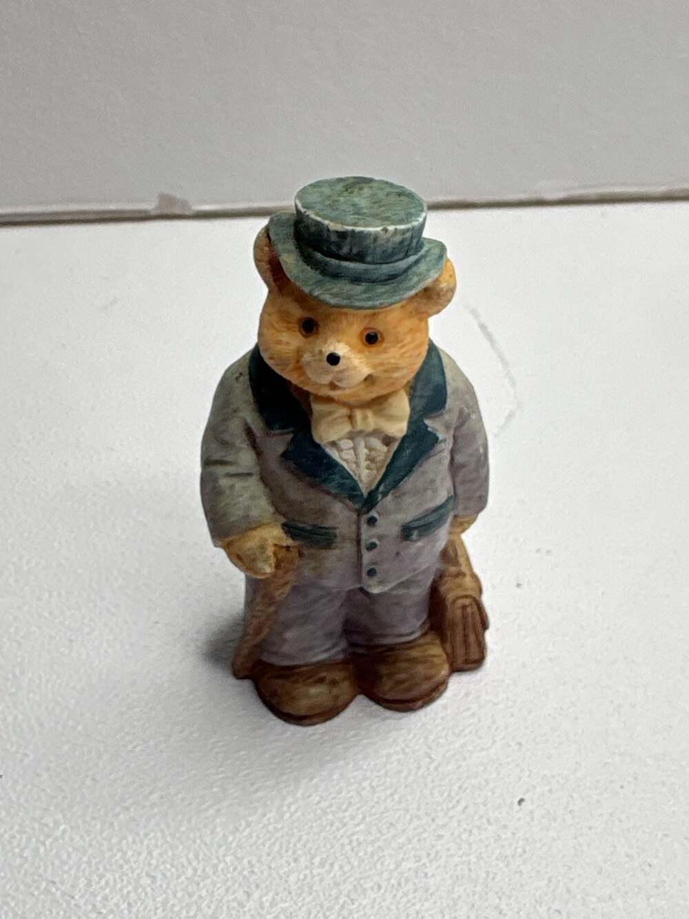 Jaimy Vintage Dapper Bear Figurine with Top Hat and Cane